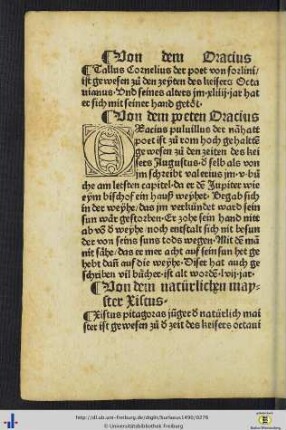 Von dem poeten Oracius