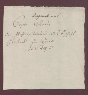 Wahlkapitulation des Bischofs Eberhard von Speyer.