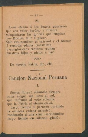 Canción Nacional Peruana