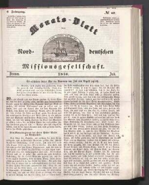 6. Jahrgang. N°. 67. Bremen. 1856. Juli
