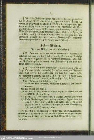 Dritter Abschnitt. Von der Würderung und Einschätzung