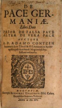 De pace Germaniae : libri duo