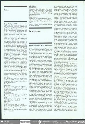 Design-Förderpreis 1988 : Preise