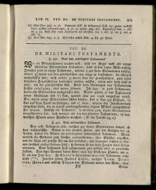 Tit. XI. De Militari Testamento – Tit. XV. De Vulgari Substitutione