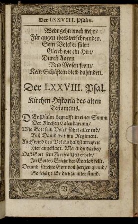 Der LXXVIII. Psalm. - Der LXXXVII. Psalm.