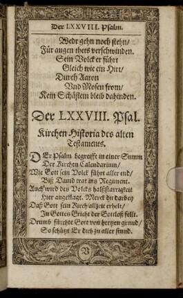 Der LXXVIII. Psalm. - Der LXXXVII. Psalm.