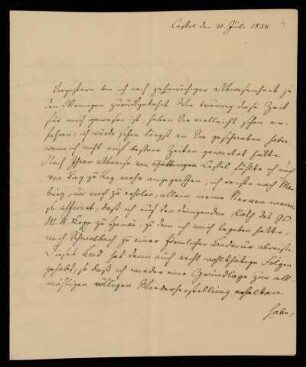 4: Brief von Johann Wilhelm Bickell an Gustav Hugo, Kassel, 31.7.1838