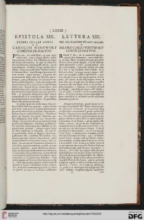 Epistola XIII/ Lettera XIII