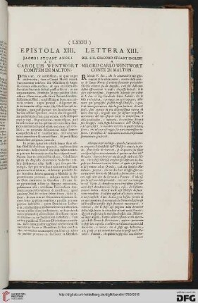 Epistola XIII/ Lettera XIII