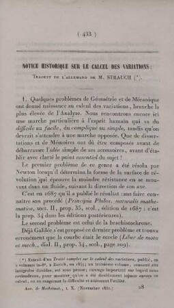 Notice historique sur le calcul des variations.