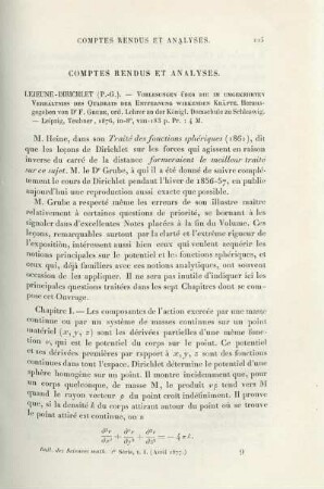 Comtes Rendus et Analyses.