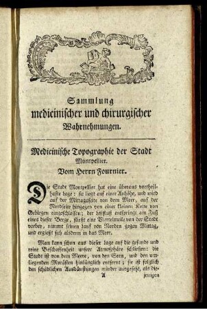 Sammlung medicinischer und chirurgischer Wahrnehmungen.