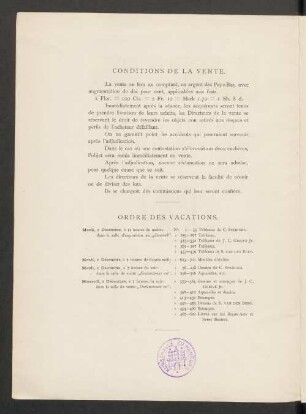 Conditions de la vente