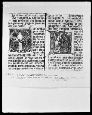 Avenares, Astrologische Handschrift — Buchseite mit Miniatur und historisierte Initialen, Folio 23recto