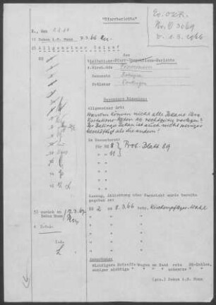 Frommern: Visitationsbericht mit Pfarrbericht 1966