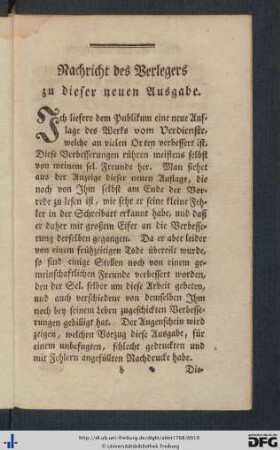 Nachricht des Verlegers zu dieser neuen Ausgabe.