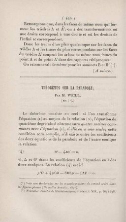 Théorèmes sur la parabole. [Fortsetzung]