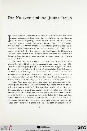 Die Kunstsammlung Julius Reich