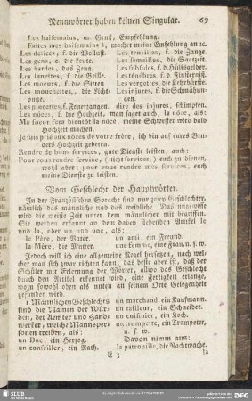 Vom Geschlecht der Hauptwörter