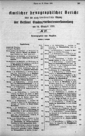 No. 27, 19. Oktober 1920