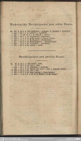 Nachträgliche Berichtigungen zum ersten Bande