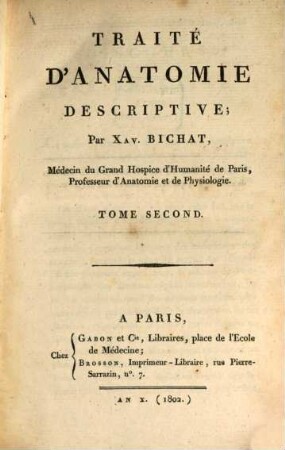 Traité d'anatomie descriptive, 2