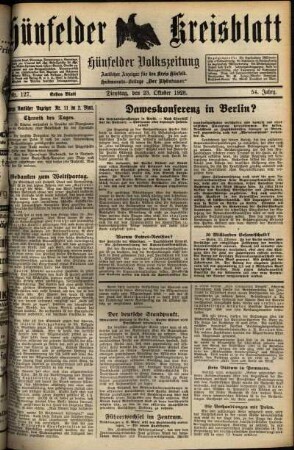 Erste Ausgabe vom Sonntag, den 23. September 1928.