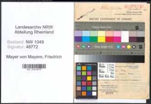 Entnazifizierung Friedrich Mayer Von Mayern , geb. 17.11.1908 (Lehrer)