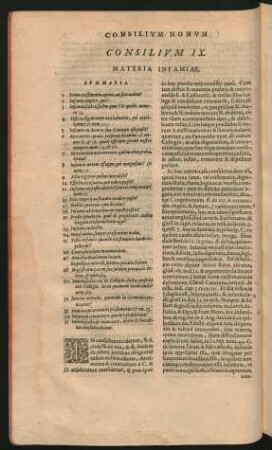 Consilium IX. Materia Infamiae.