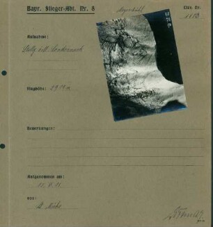 Foto der Stellungen östlich von Sondernach (Luftbild)