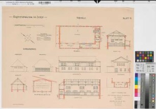 Soest (Soest) Archigymnasium Blatt 8 Nebengebäude: Grundrisse, Schnitte, Ansichten 1928 1 : 100 60 x 79 Gisaldruck: Bogdan Gisevius, Berlin Hochbauamt Soest
