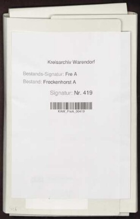 Rechnungen und Quittungen des Kleinen Armenamtes in Freckenhorst