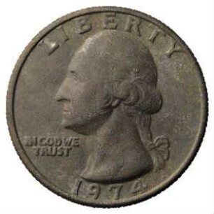 Fundmünze, 1/4 Dollar (USD), 1974