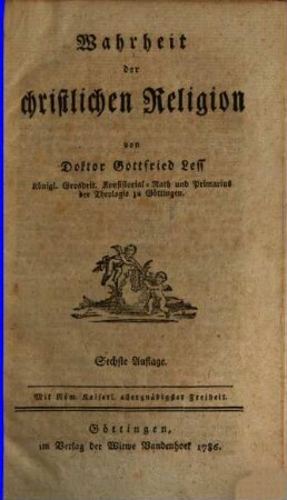 Wahrheit der christlichen Religion