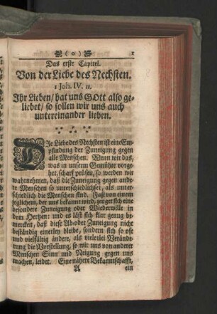 Das erste Capitel. Von der Liebe des Nechsten.