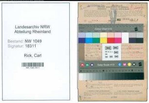 Entnazifizierung Carl Rick , geb. 29.01.1888 (Lehrer)