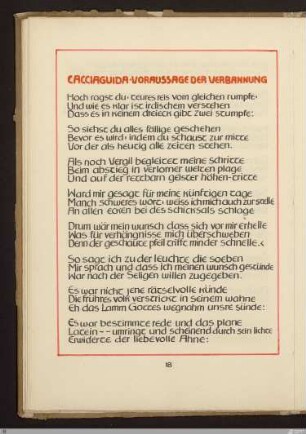 Cacciaguida, Voraussage der Verbannung (Himmel XVII, 13 - 142) : [SW X/XI: h7]; [SW X/XI, S. 119-124/192]