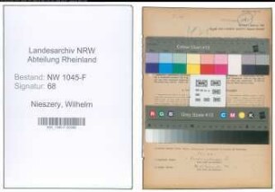 Entnazifizierung Wilhelm Nieszery , geb. 29.03.1901 (Angestellter)