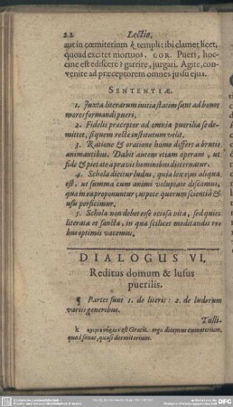 Dialogus VI. Reditus domum & lusus puerilis