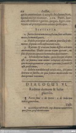 Dialogus VI. Reditus domum & lusus puerilis