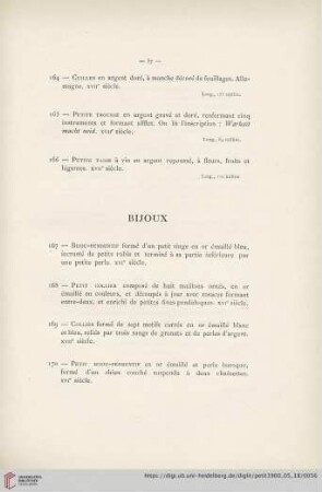 Bijoux (Nr. 167 - 197)