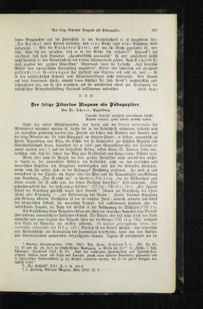 ¬Der¬ selige Albertus Magnus als Pädagogiker