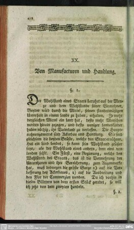 Von Manufacturen und Handlung
