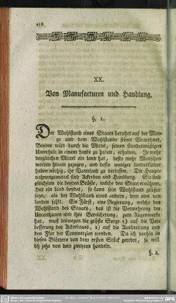 Von Manufacturen und Handlung