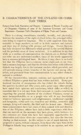 II. Characteristics of the civilized or christian tribes