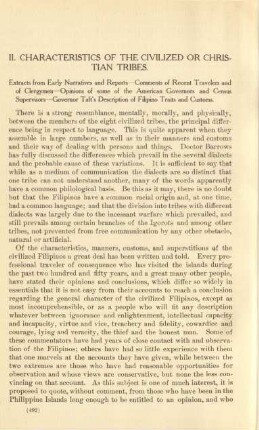 II. Characteristics of the civilized or christian tribes