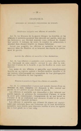 Chapitre II - Officiers et assimilés prisonniers de guerre