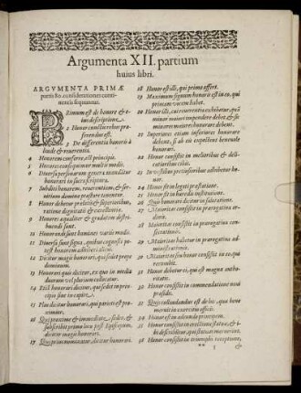 Argumenta XII. partium huius libri
