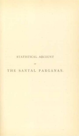 Statistical account of the Santal Parganas