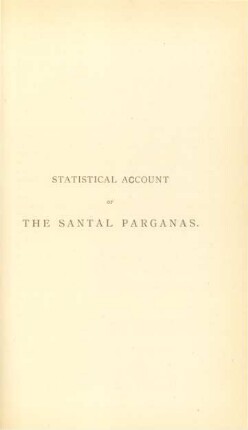 Statistical account of the Santal Parganas